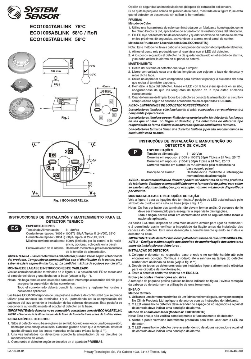 System Sensor ECO1004TABLINK Installation and maintenance instructions