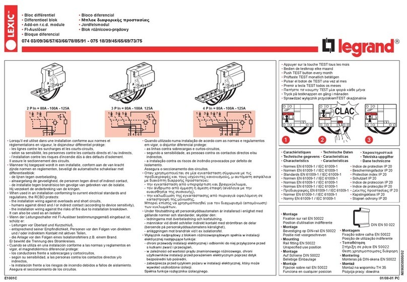 LEGRAND LEXIC 074 03 quick start guide