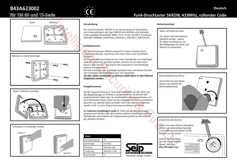 Seip SKR2W quick start guide Seip SKR2W quick start guide