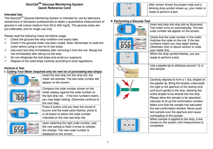 CESCO GlucCell Quick reference card