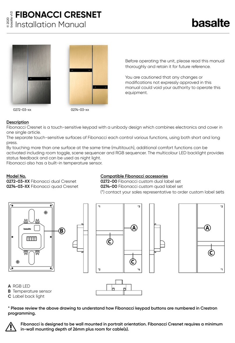 Basalte FIBONACCI CRESNET 0272-03 Series installation manual Basalte FIBONACCI CRESNET 0272-03 Series installation manual