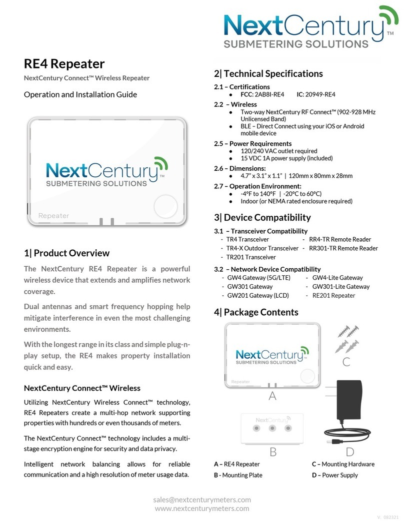 Next Century Connect RE4 Operation and installation guide
