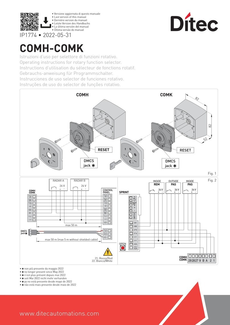 DITEC COMH operating instructions