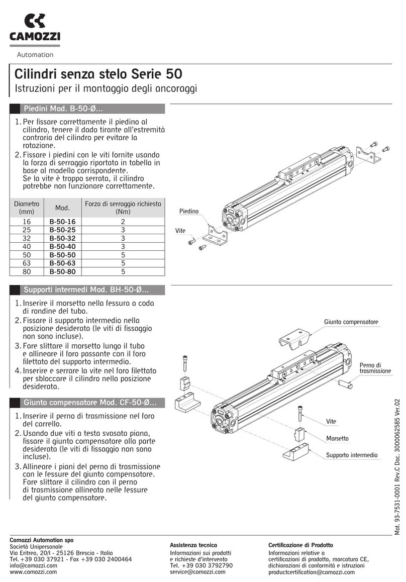 Camozzi 50 Series Mounting instructions