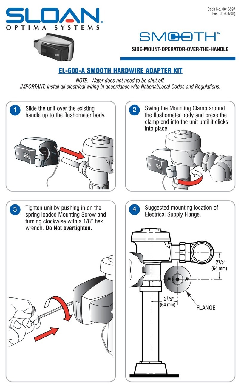 Sloan SMOOTH EL-600-A Assembly instructions