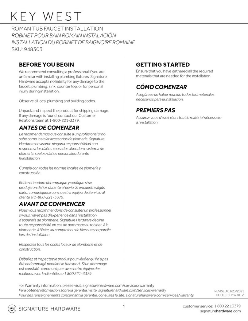 Signature Hardware KEY WEST 948303 User manual