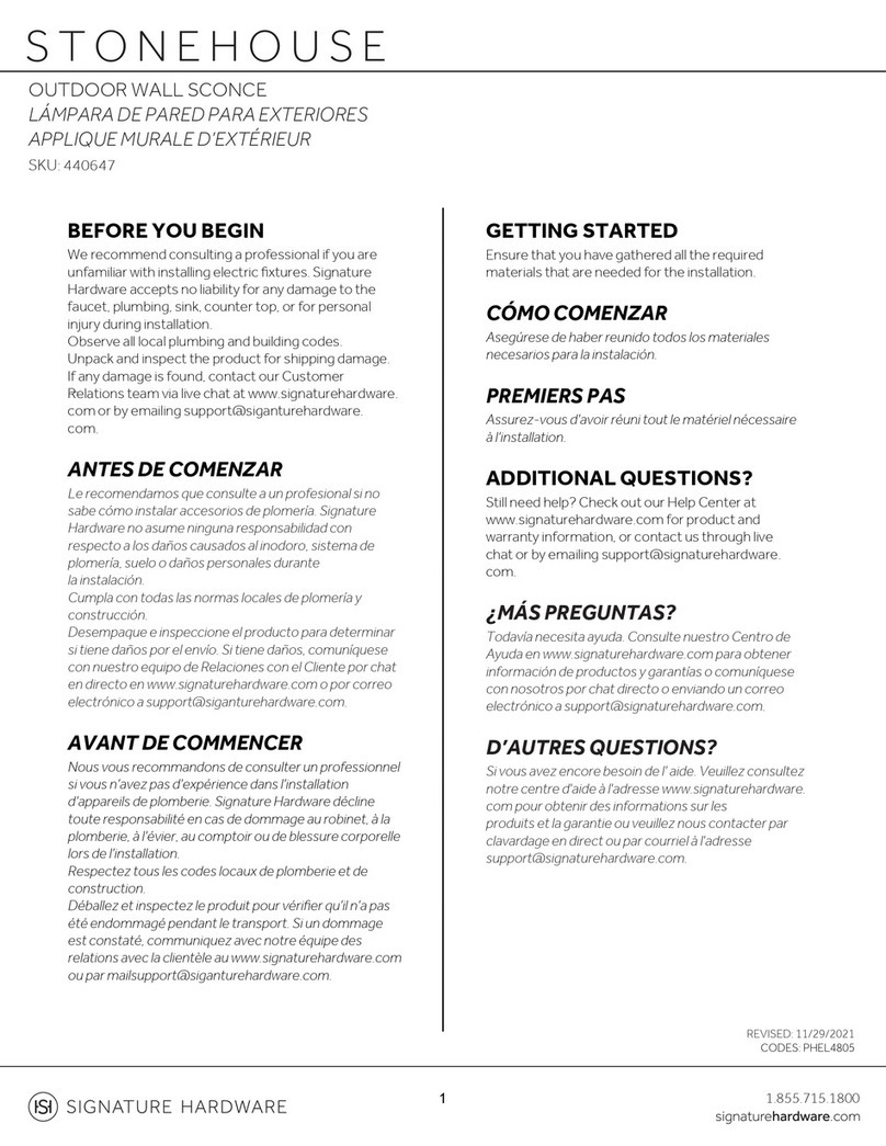 Signature Hardware STONEHOUSE 440647 User manual