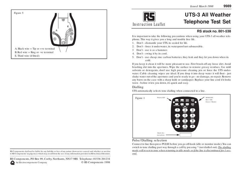 RS UTS-3 Instruction leaflet