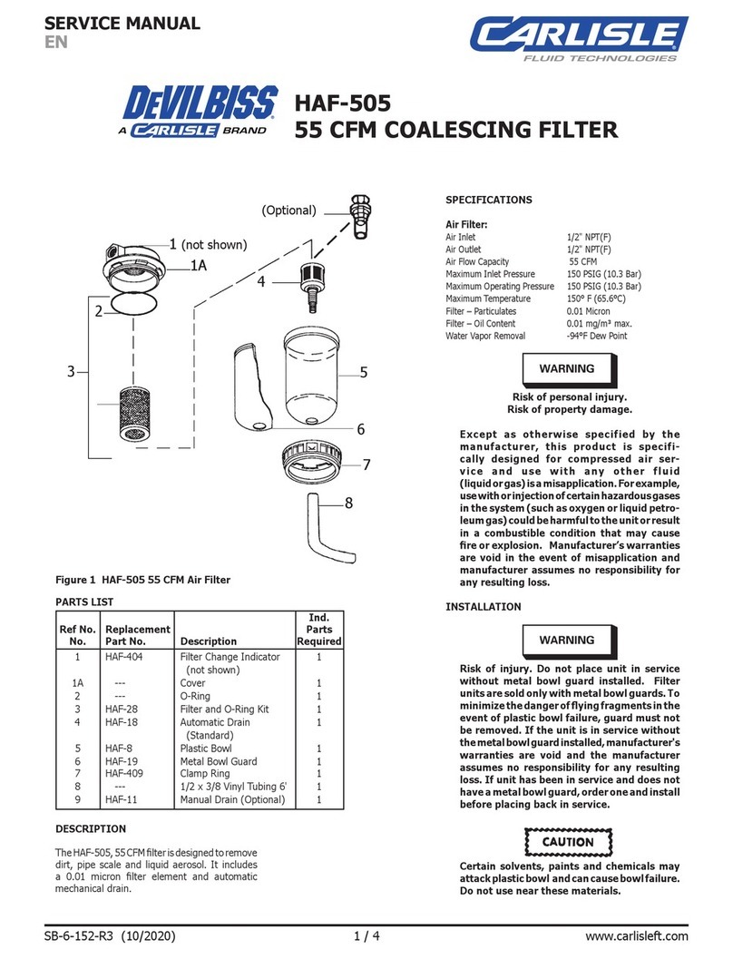 Carlisle DEVILBISS HAF-505 Service manual