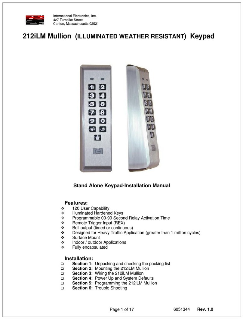 International Electronics 212iLM Mullion User manual