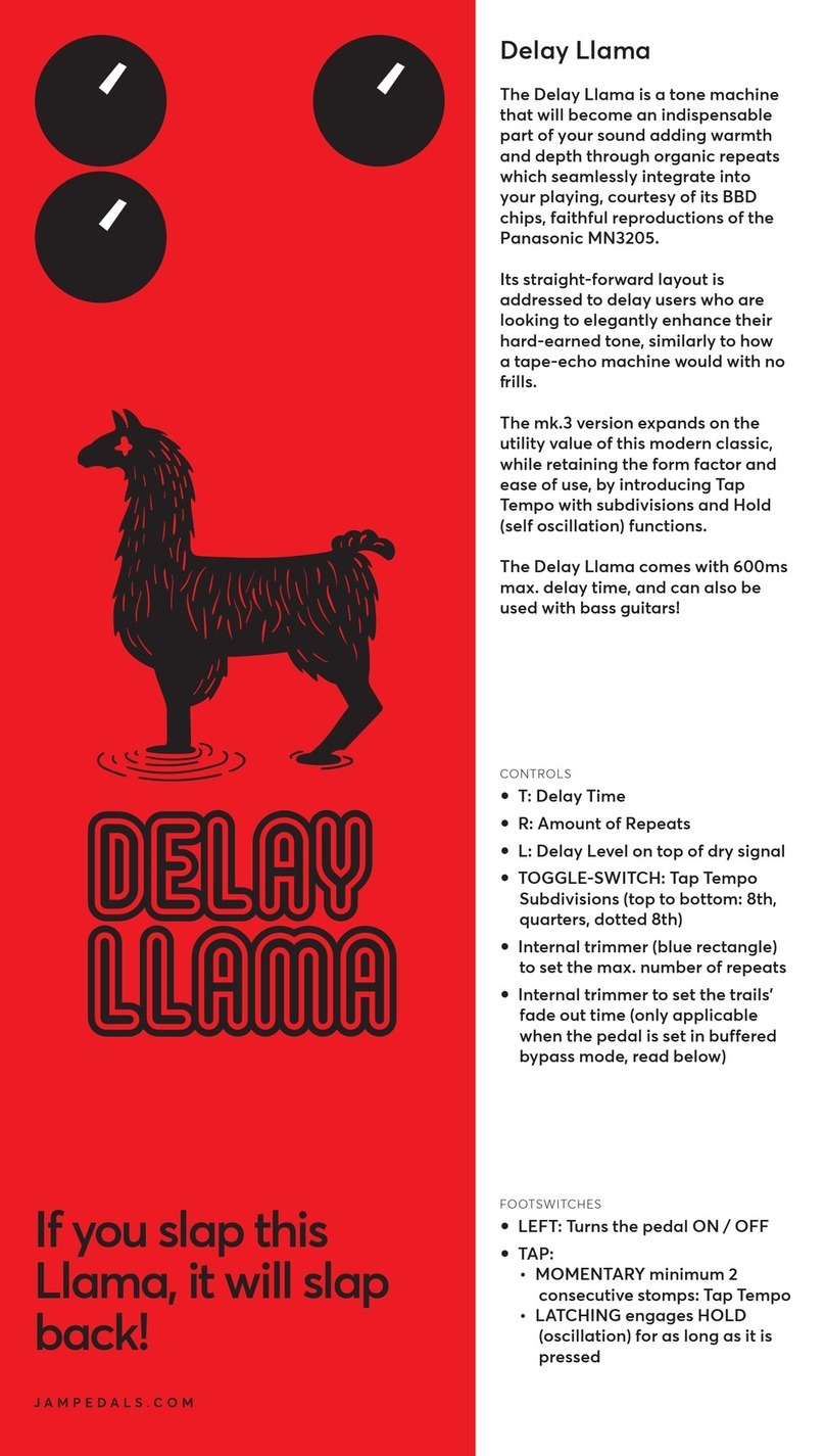 JAM Pedals Delay Llama User manual