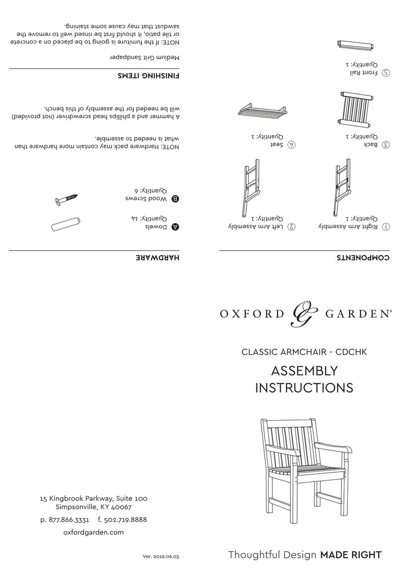 Oxford Garden CDCHK Assembly instructions Oxford Garden CDCHK Assembly instructions