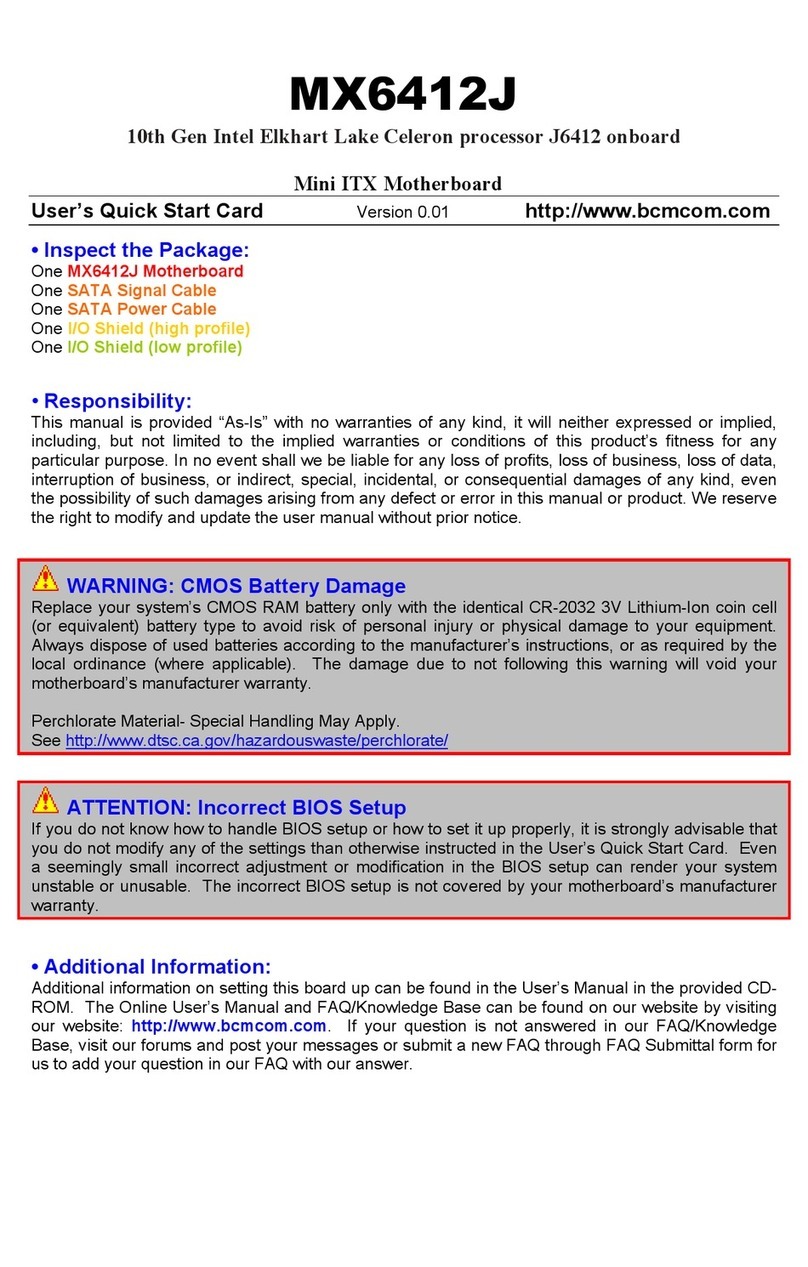 BCM Advanced Research MX6412J User manual
