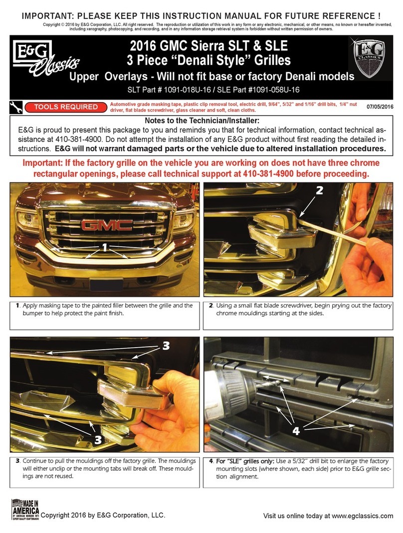 E&G Classics 1091-018U-16 instruction manual