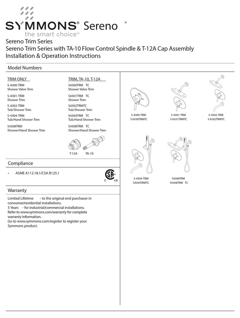 Symmons Sereno Trim Series Installation instructions Symmons Sereno Trim Series Installation instructions