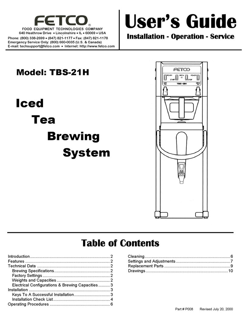 Fetco TBS-21H User manual