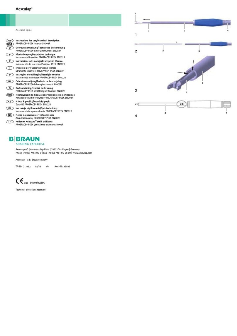 Braun Aesculap PROSPACE PEEK SN002R Instructions for use/Technical description