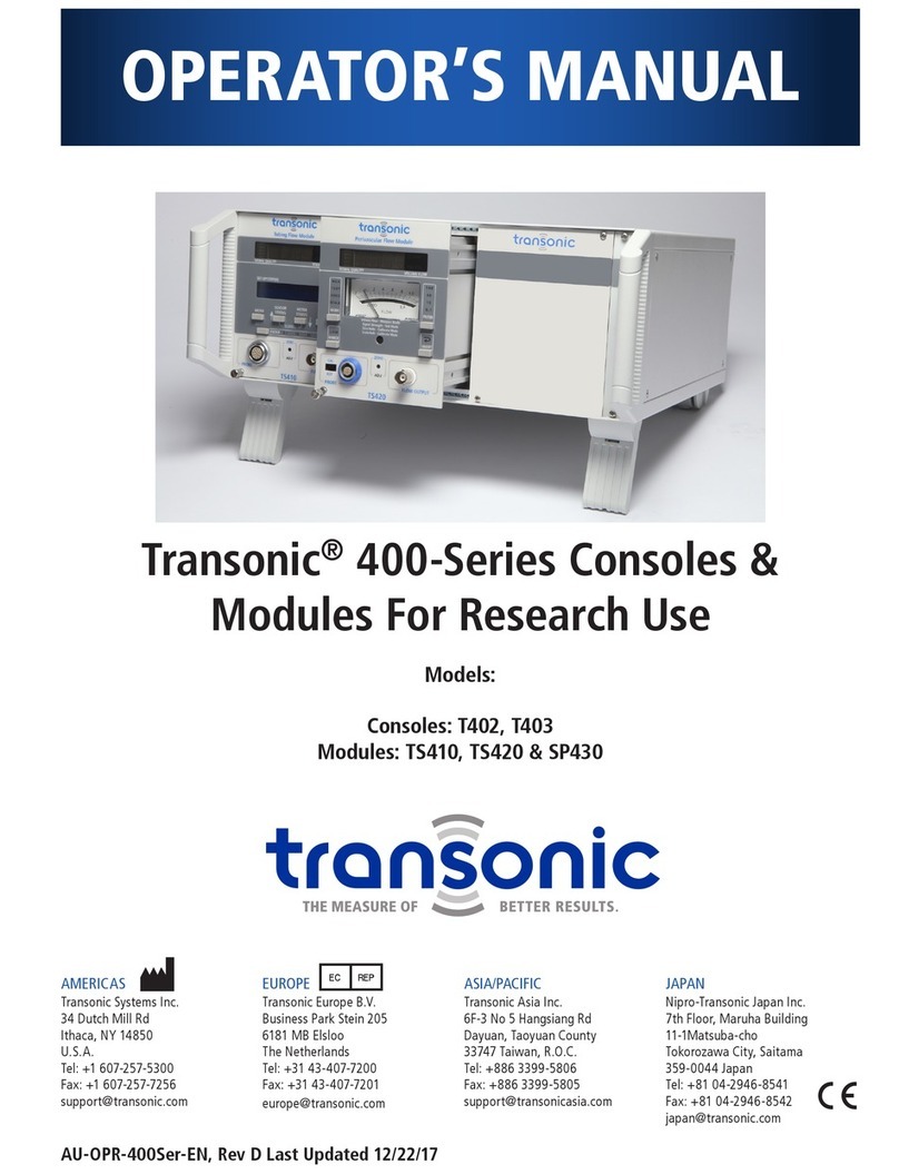 Transonic 400 Series Operator's manual