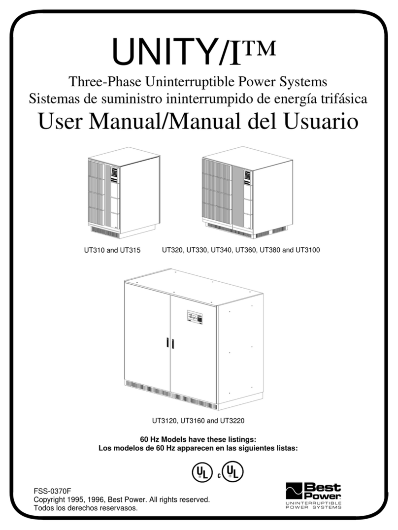 Best Power UNITY/I UT310 user manual