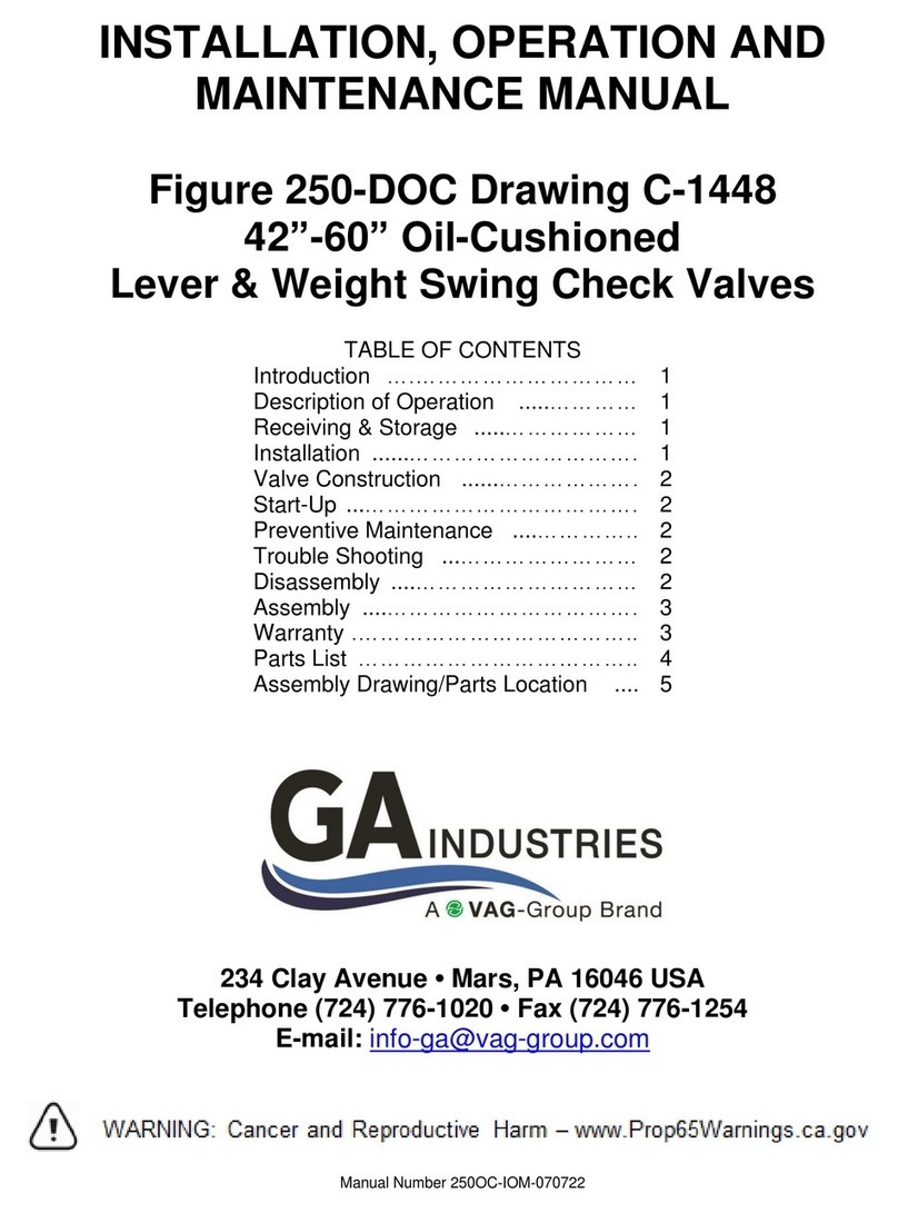 Vag GA INDUSTRIES 250-DOC Installation, operation and maintenance manual