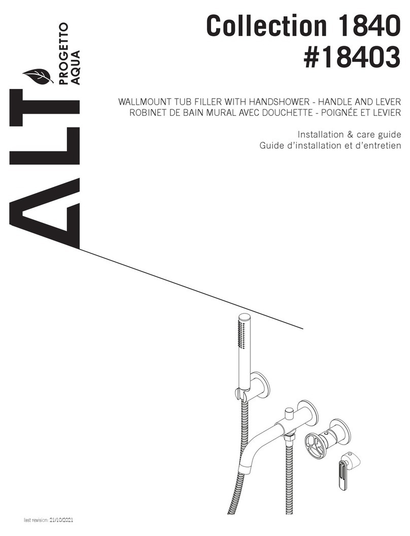 ALT PROGETTO AQUA 18403 Installation & Care Guide ALT PROGETTO AQUA 18403 Installation & Care Guide