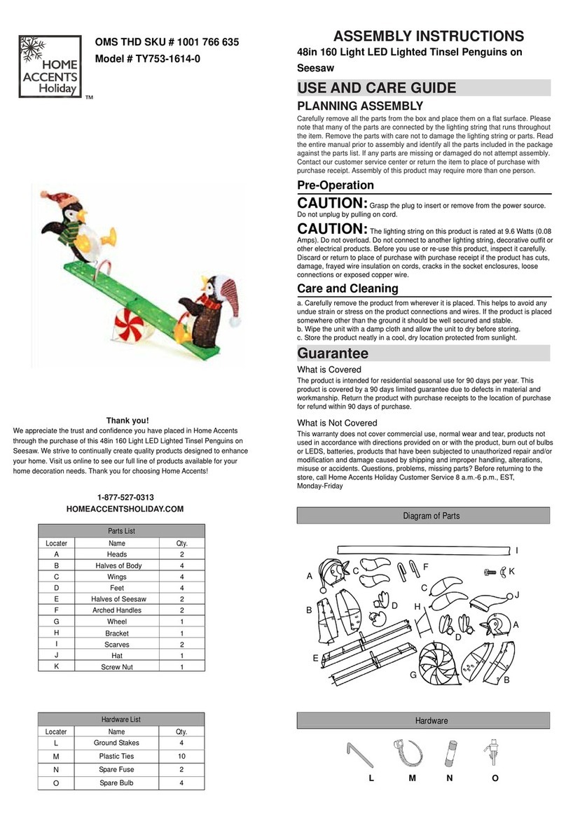 Home Accents Holiday TY753-1614-0 Assembly instructions