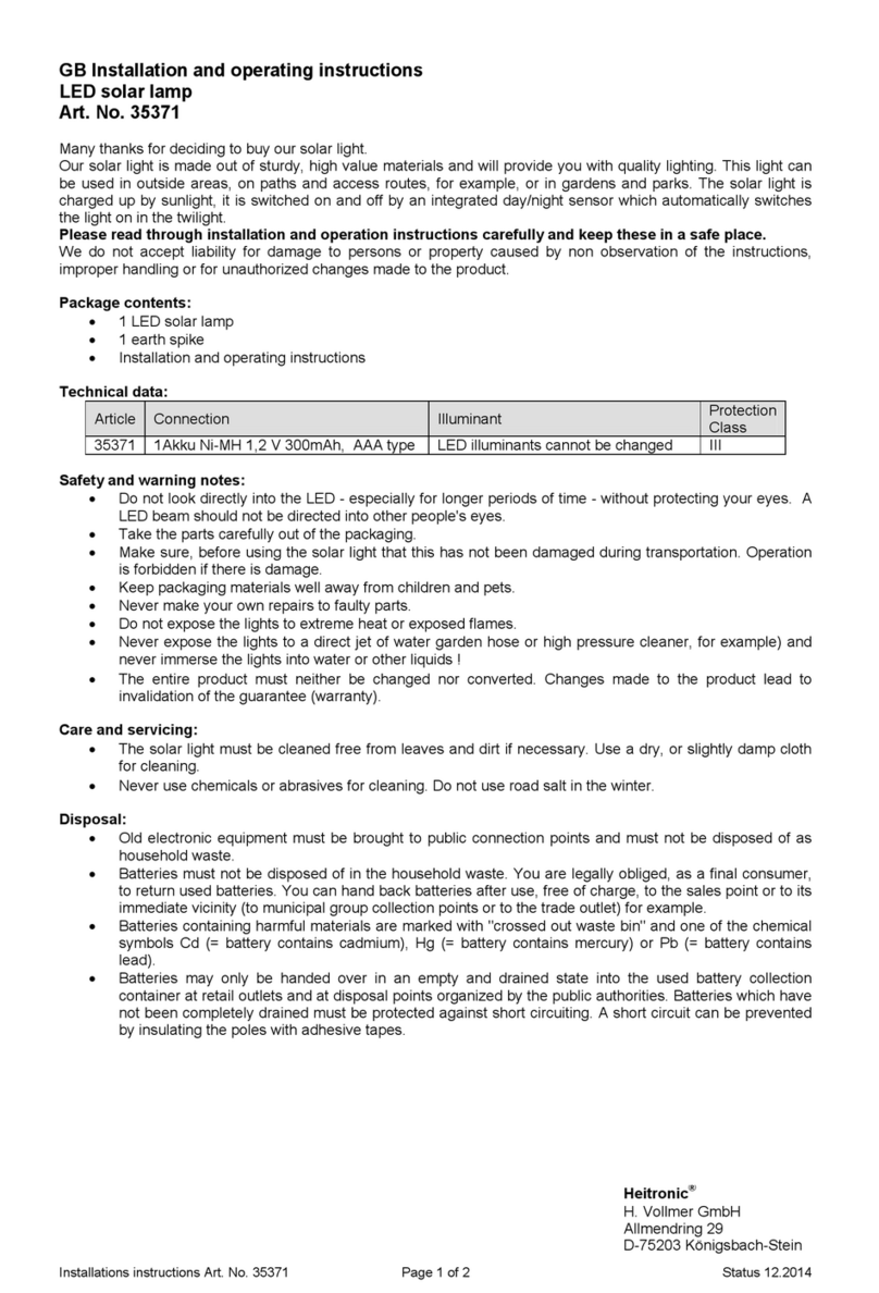 Heitronic 35371 Installation and operating instructions