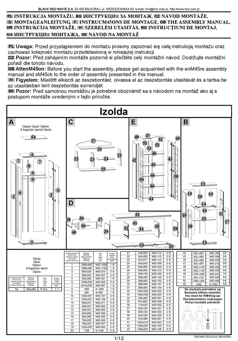 BLACK RED WHITE Izolda Assembly manual BLACK RED WHITE Izolda Assembly manual