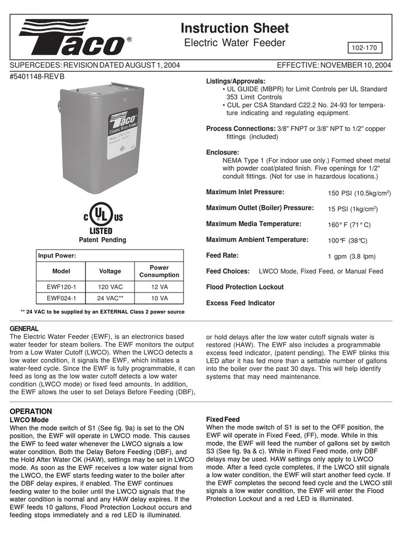 Taco EWF-120-1 instruction sheet