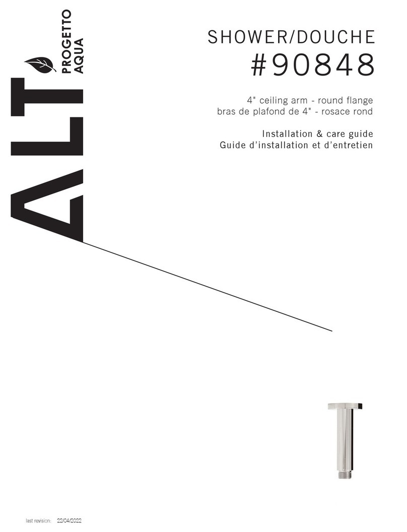 ALT PROGETTO AQUA 90848 Installation & Care Guide ALT PROGETTO AQUA 90848 Installation & Care Guide