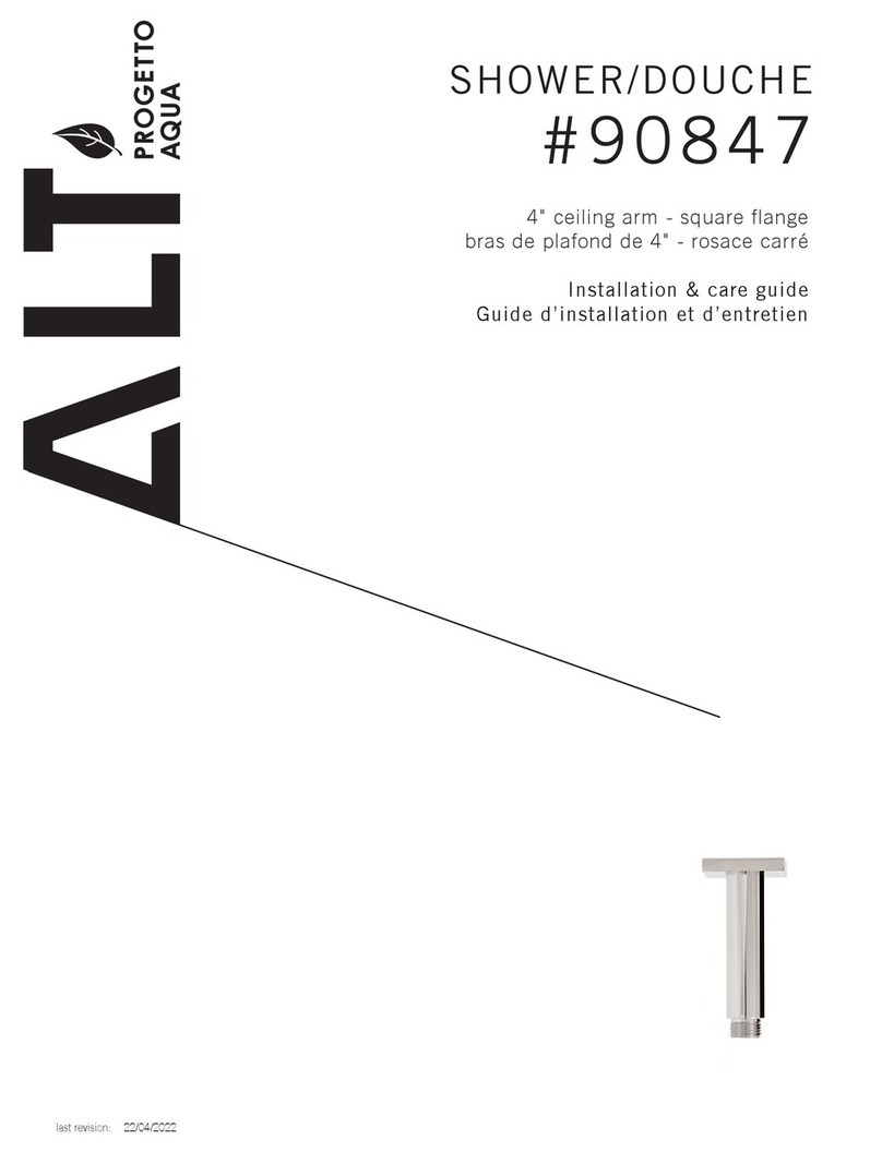 ALT PROGETTO AQUA 90847 Installation & Care Guide ALT PROGETTO AQUA 90847 Installation & Care Guide