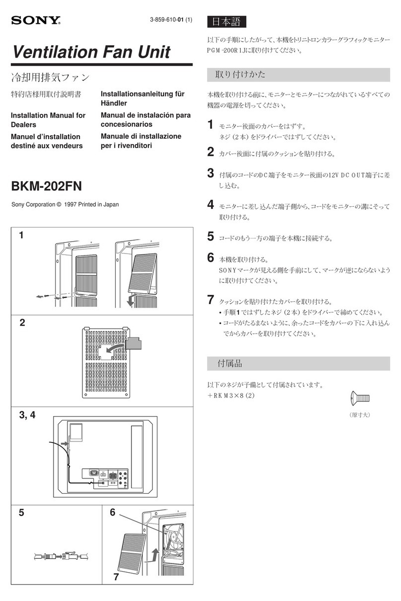 Sony BKM-202FN Installation manual for Dealers