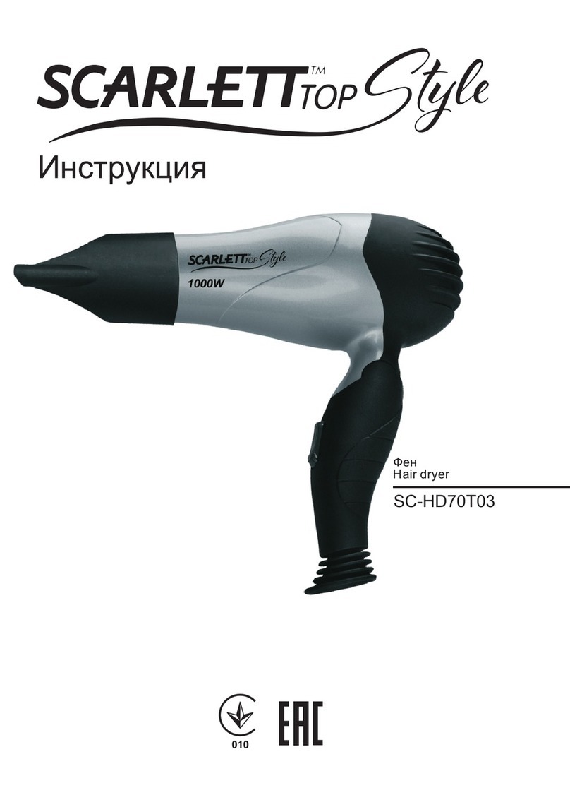 Scarlett TOP Style SC-HD70T03 User manual