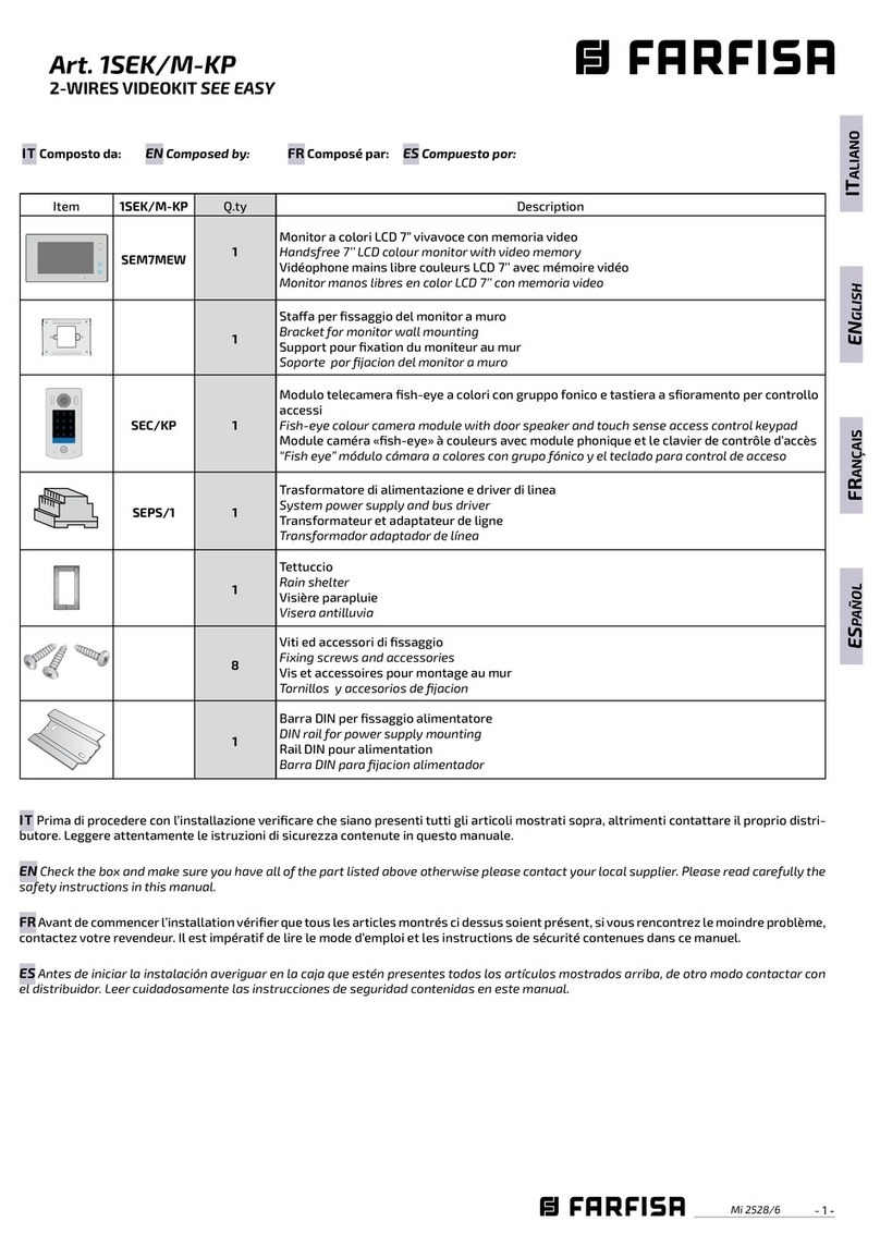 Farfisa 1SEK/M-KP User manual