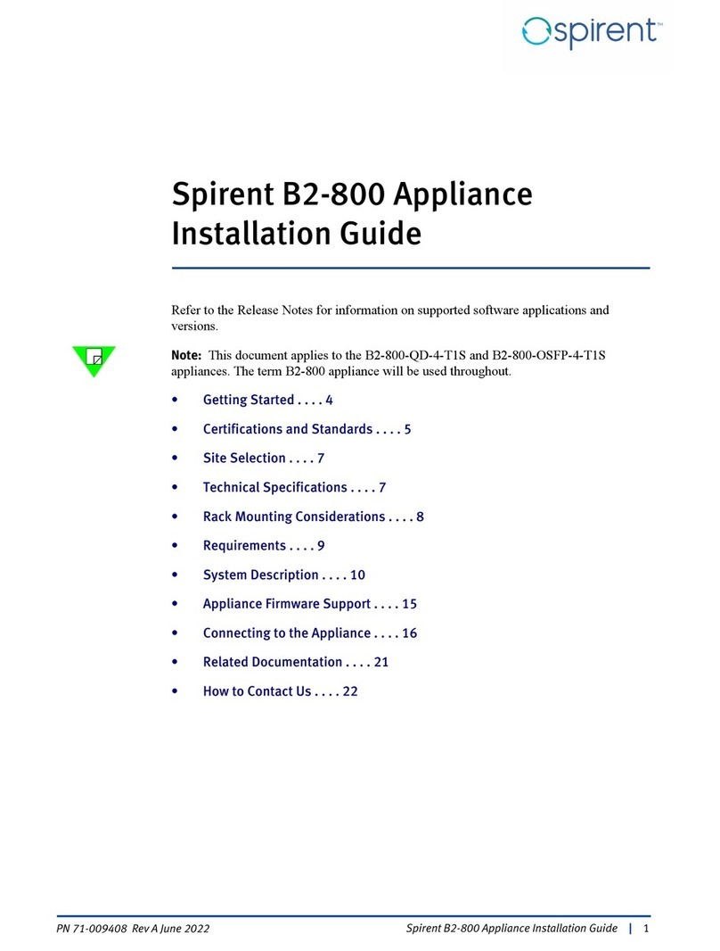 Spirent communications B2-800 installation guide