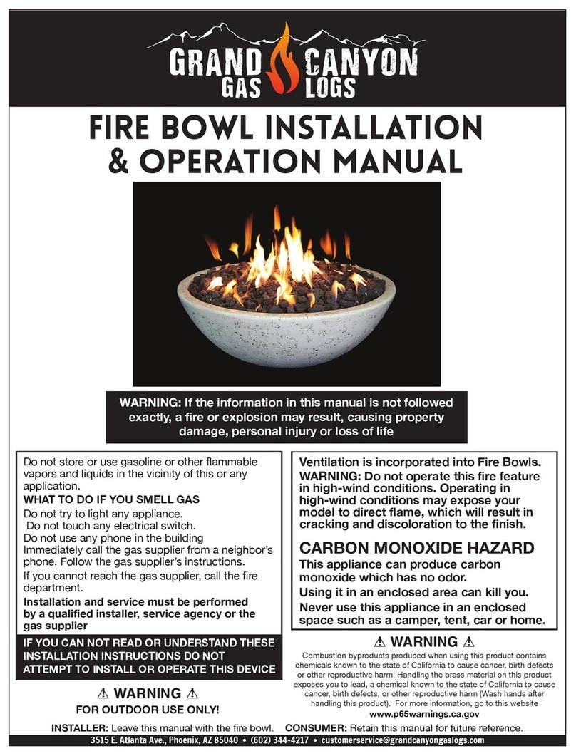Grand Canyon Gas Logs FB3913 Installation & operation manual