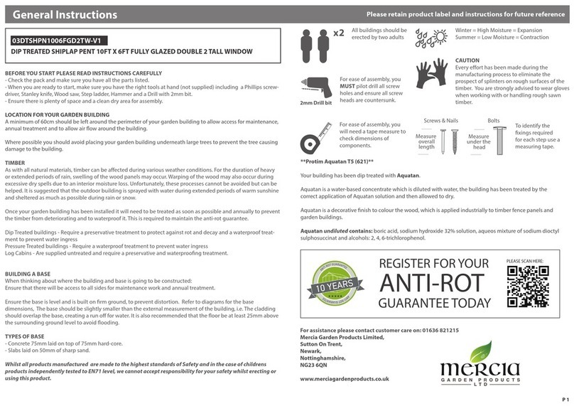 Mercia Garden Products 03DTSHPN1006FGD2TW-V1 General instructions