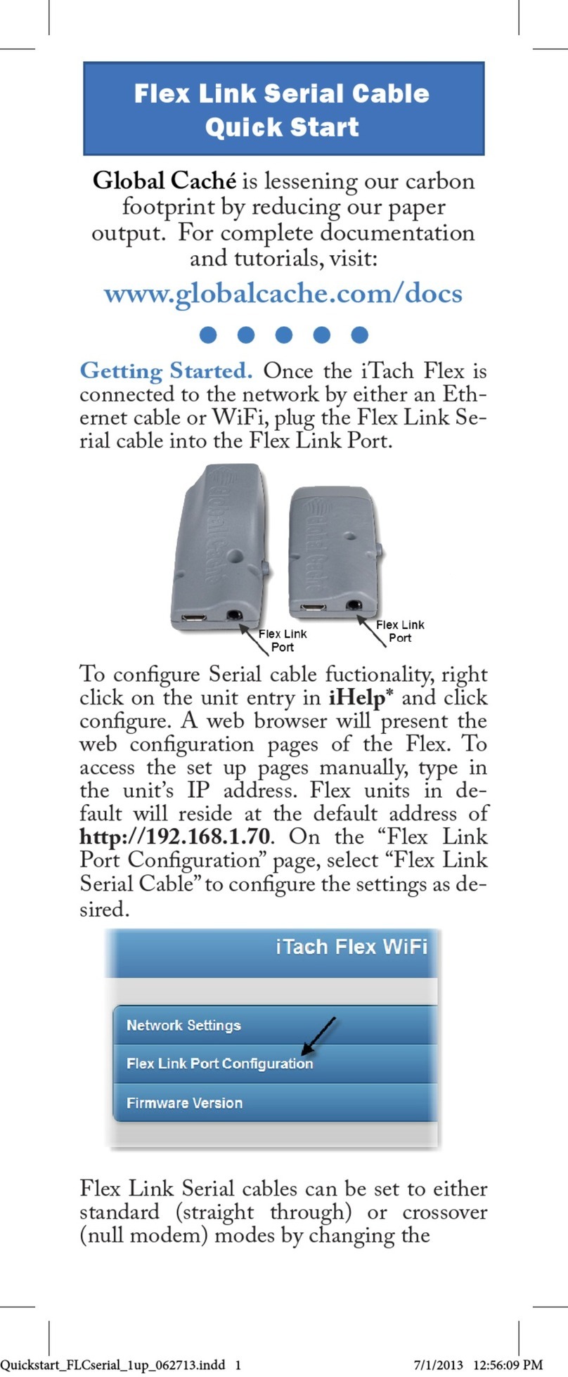 Global Cache Flex Link Series quick start