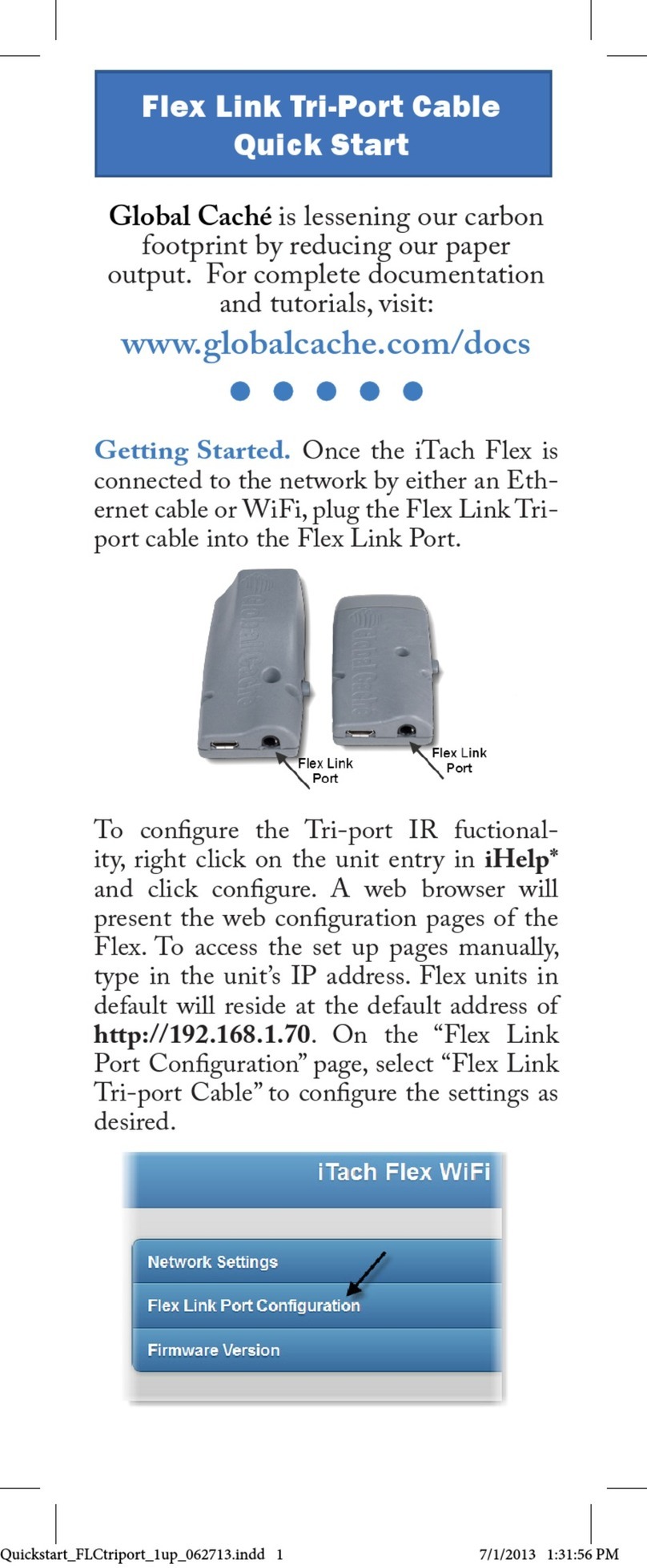 Global Cache Flex Link User manual
