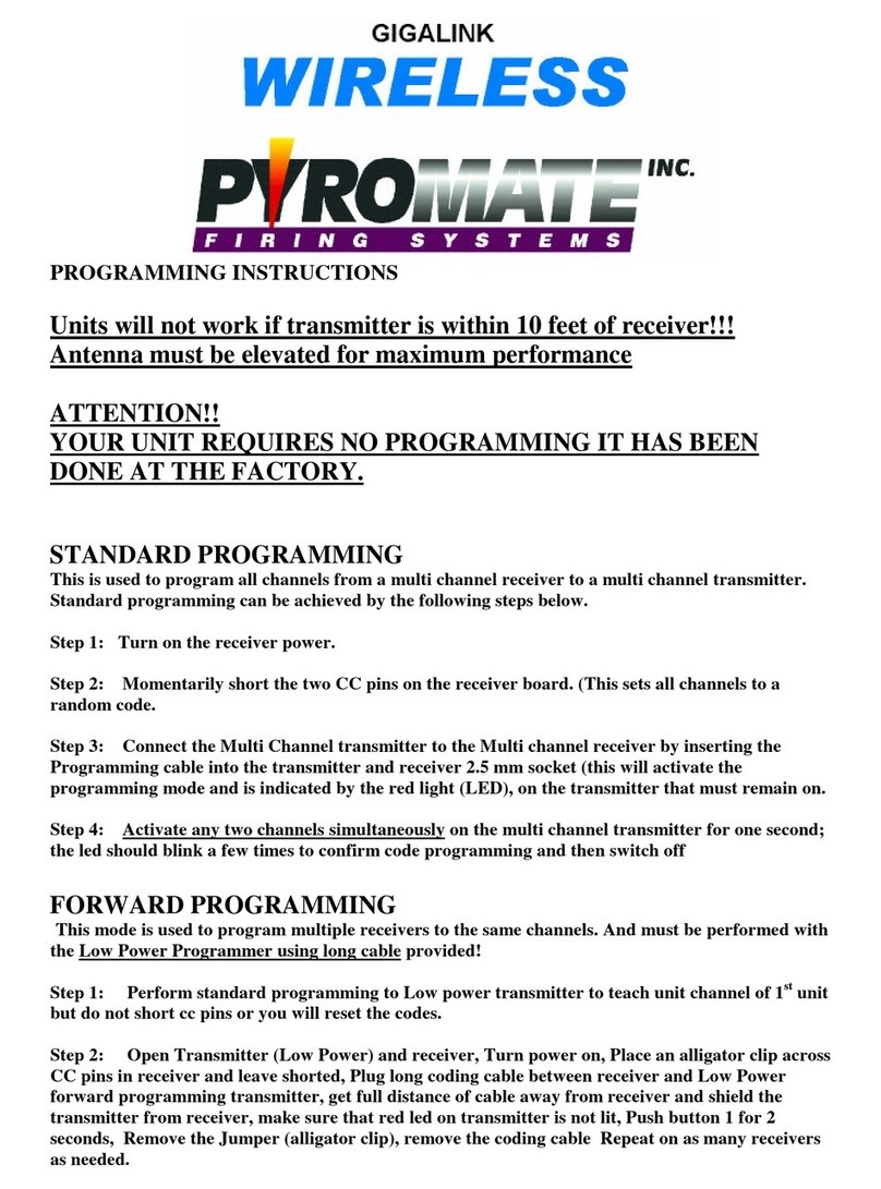 Gigalink PYROMATE Programming instructions