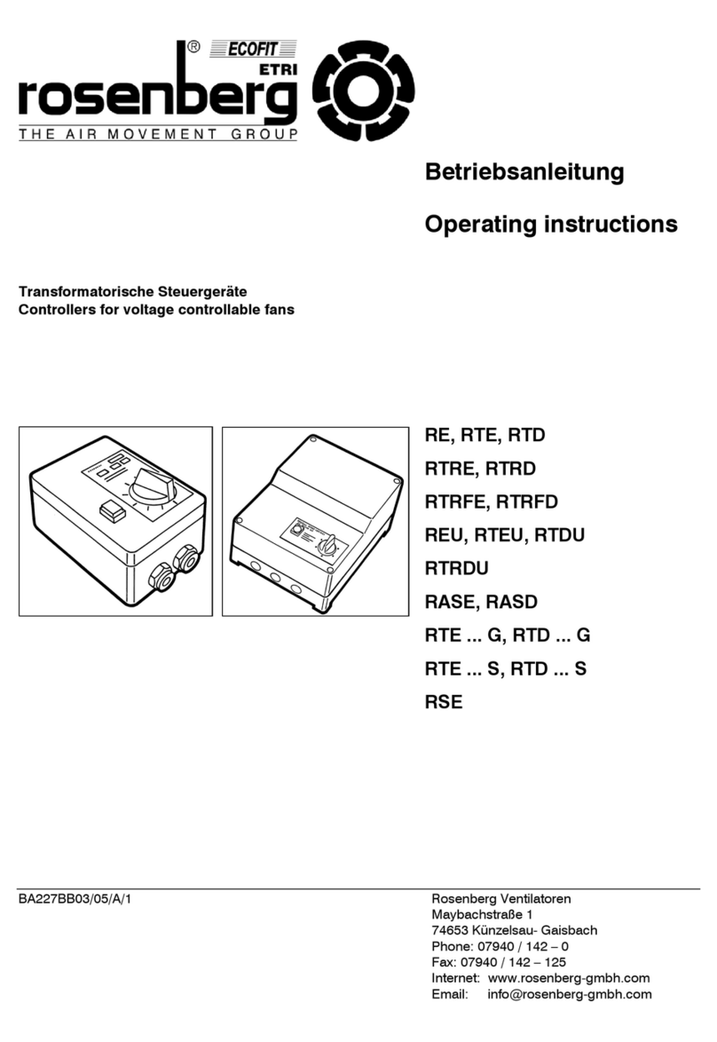 Rosenberg RTE-G Series operating instructions