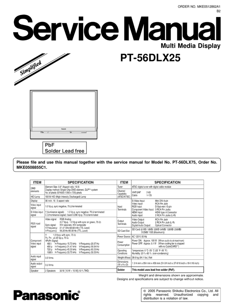 Panasonic PT-56DLX25 User manual