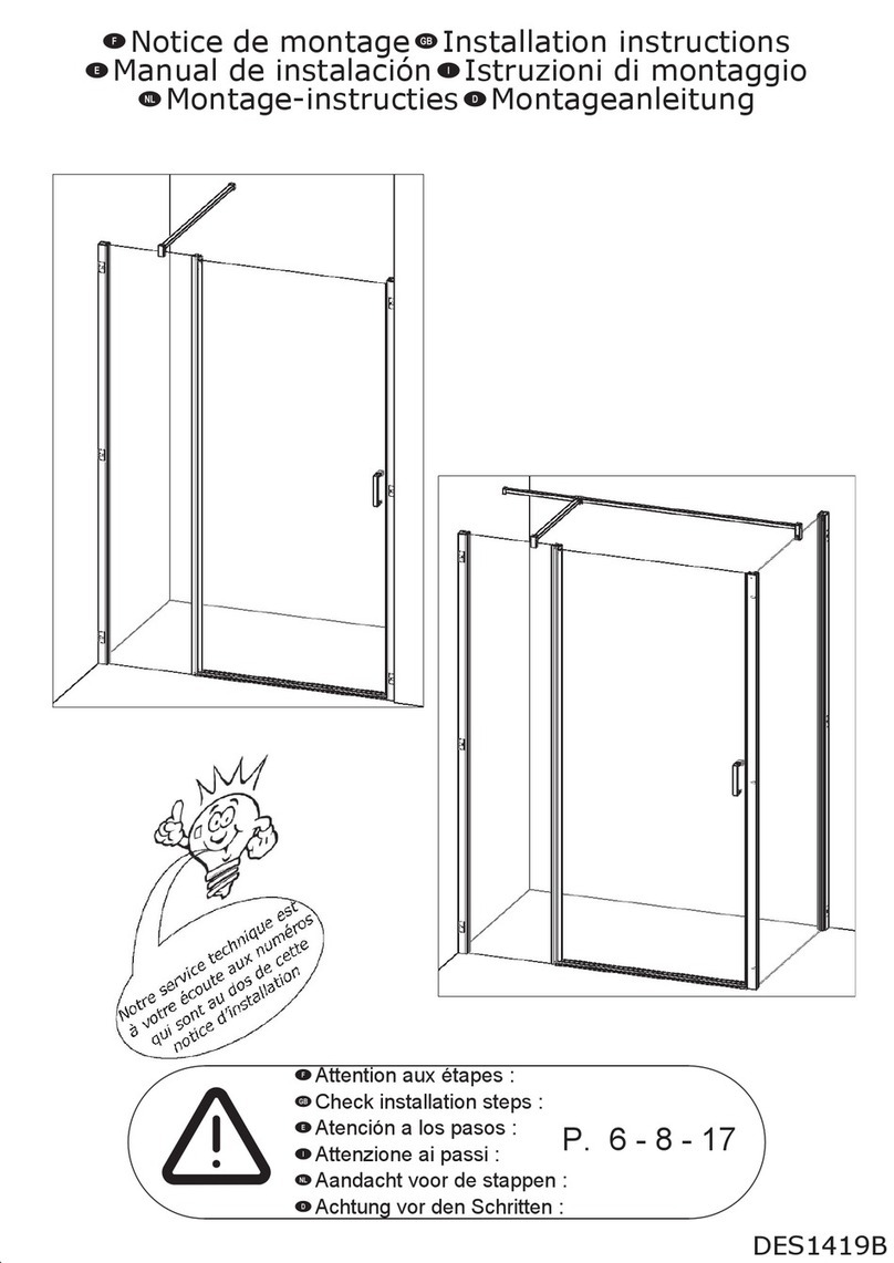 Kinedo Smart Express P without threshold PA2901BTNE installation instructions Kinedo Smart Express P without threshold PA2901BTNE installation instructions