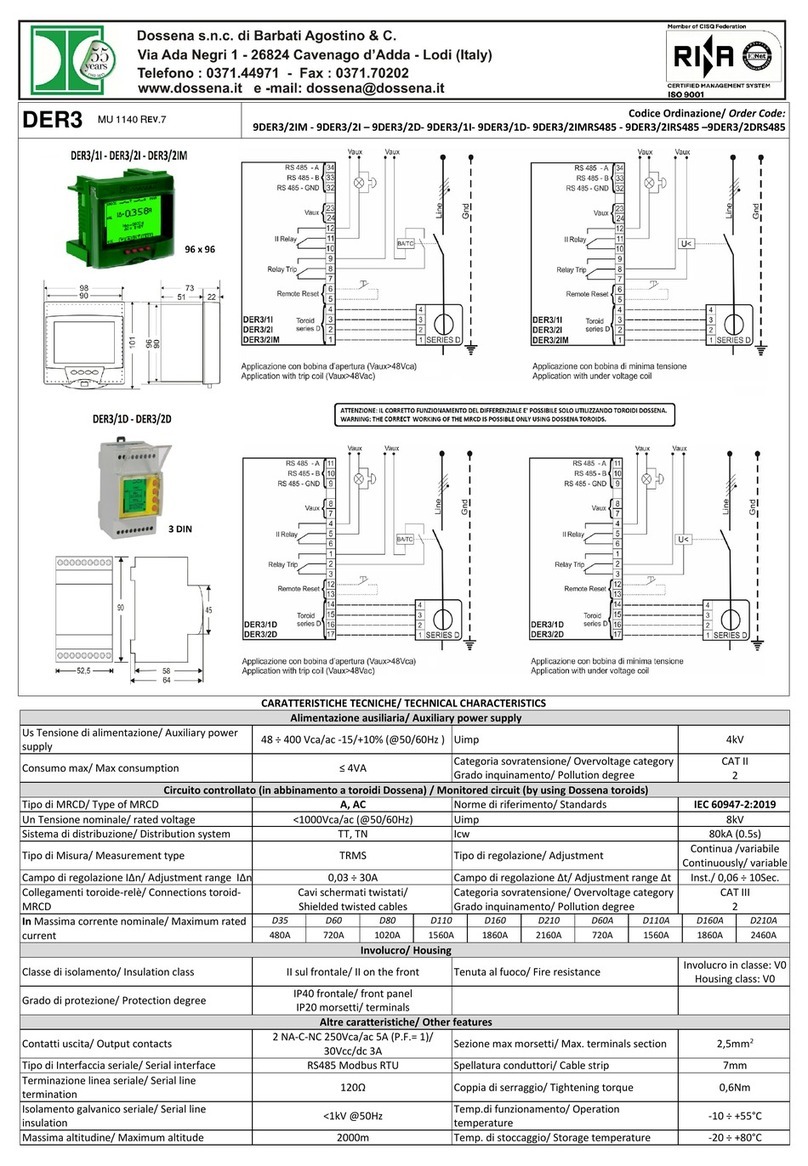 Dossena 9DER3/2IM User manual
