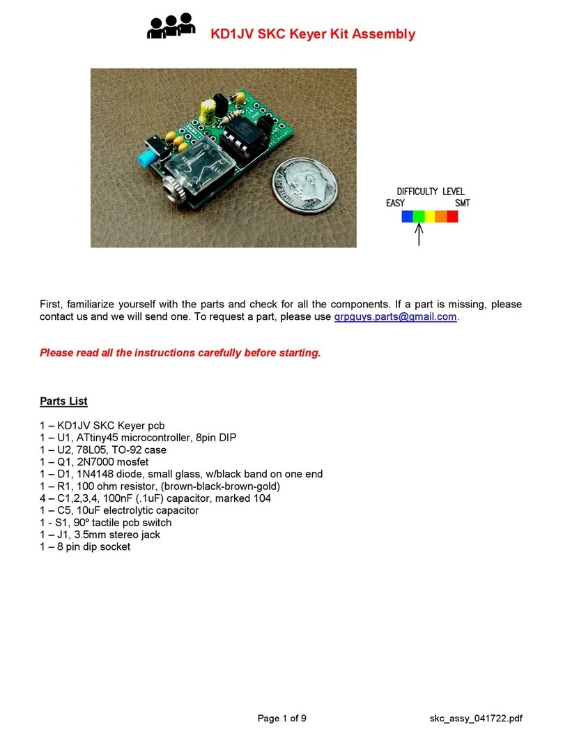 QRPGuys KD1JV SKC Keyer Assembly manual