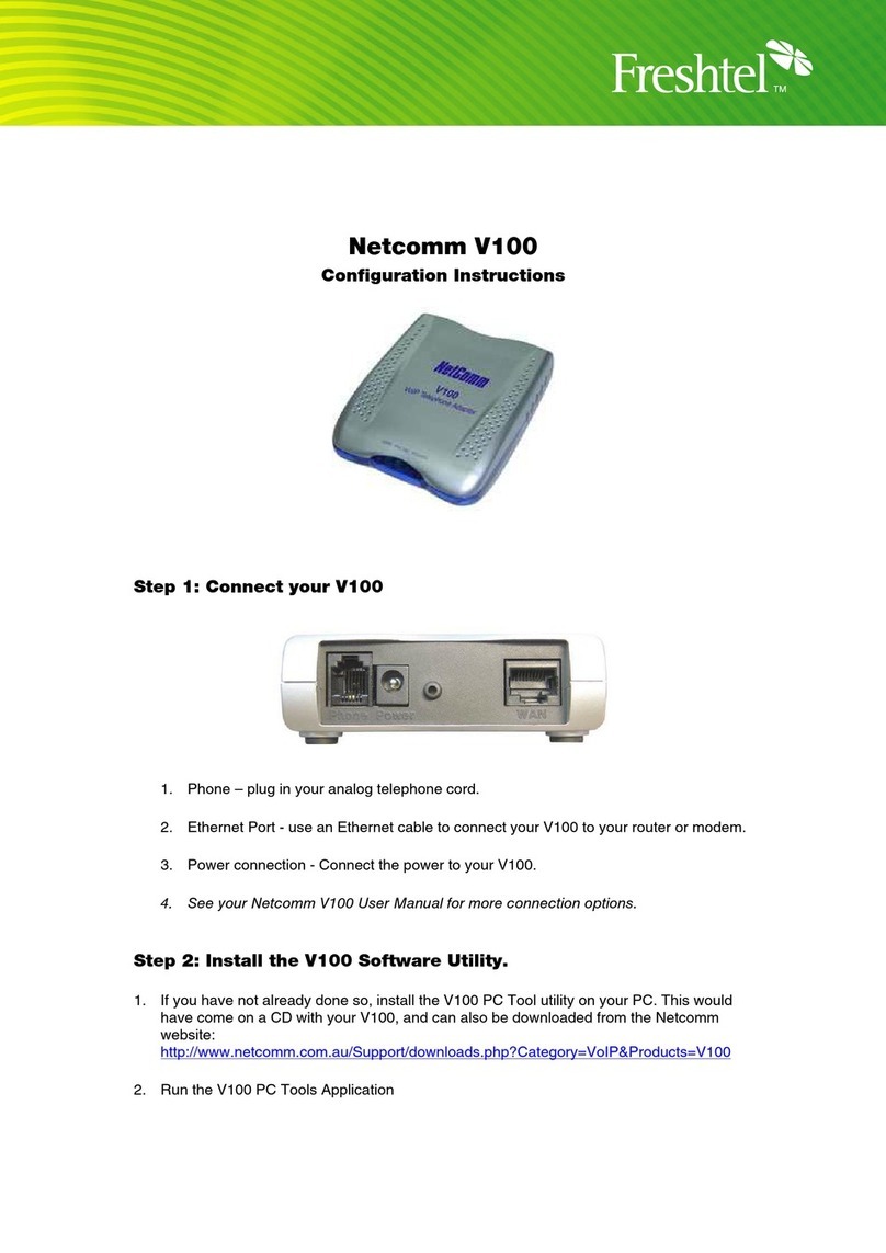 Freshtel Netcomm V100 Configuration instructions
