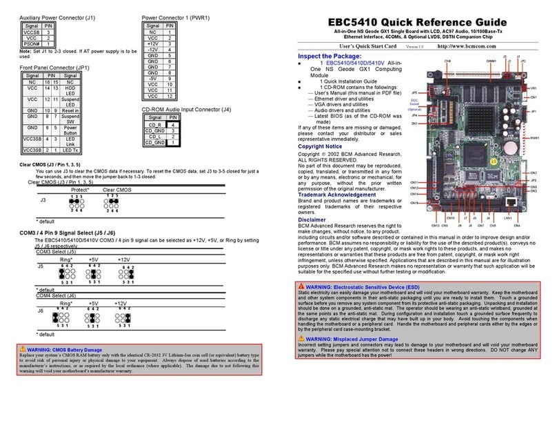 BCM Advanced Research EBC5410 User manual