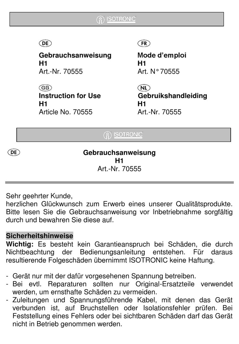 Isotronic H1 User manual