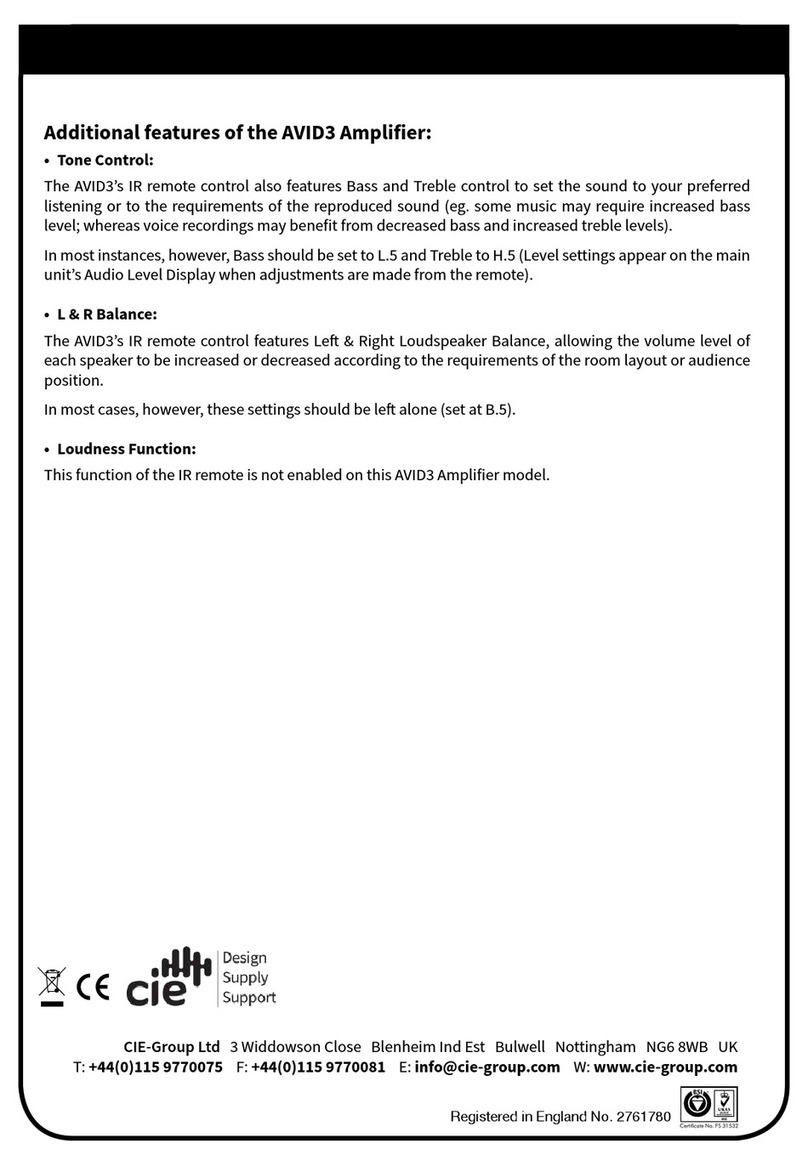 CIE CIB AVID3 User instructions