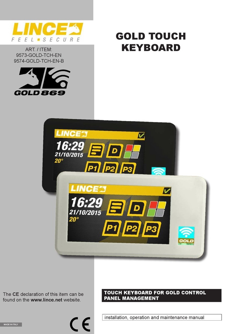 Lince 9573-GOLD-TCH-EN Installation, operation and maintenance manual